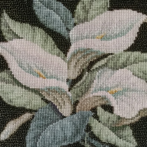 4/$15 - vintage beaded lily embroidery